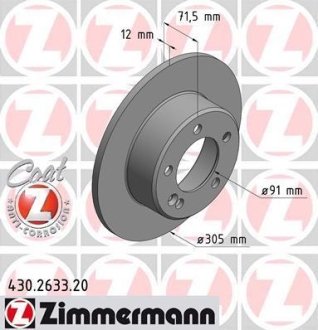 Гальмiвнi диски заднi Coat Z ZIMMERMANN 430263320