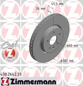 Гальмiвнi диски переднi 16 ZIMMERMANN 430264220