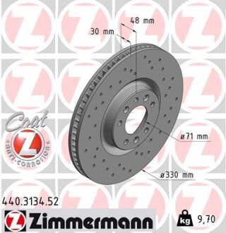 Тормозной диск ZIMMERMANN 440.3134.52