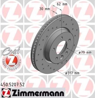 Тормозной диск ZIMMERMANN 450.5207.52