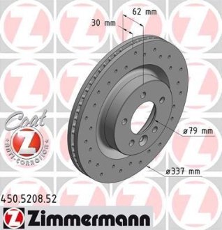 Тормозной диск ZIMMERMANN 450.5208.52