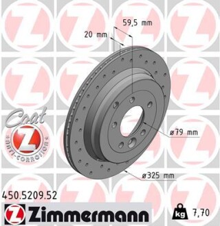 Тормозной диск ZIMMERMANN 450.5209.52