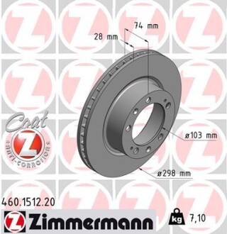 Тормозной диск ZIMMERMANN 460 1512 20