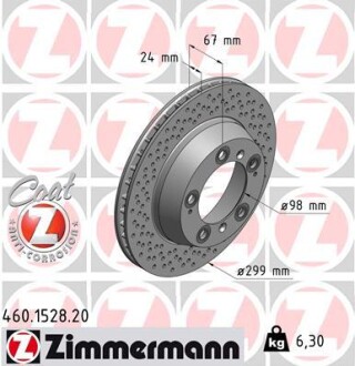 Тормозной диск ZIMMERMANN 460.1528.20