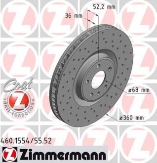 Тормозной диск ZIMMERMANN 460155552