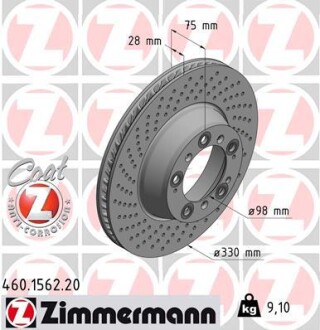 Тормозной диск ZIMMERMANN 460.1562.20