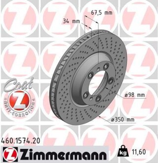 Тормозной диск ZIMMERMANN 460.1574.20