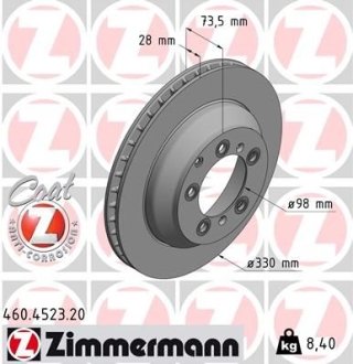 Диск гальмівний ZIMMERMANN 460452320