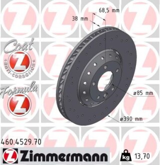 Гальмівний диск ZIMMERMANN 460.4529.70