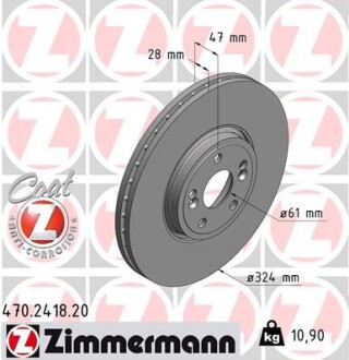 Тормозной диск ZIMMERMANN 470241820