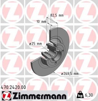 Тормозной диск ZIMMERMANN 470242000