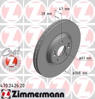 Тормозной диск ZIMMERMANN 470242620 (фото 1)