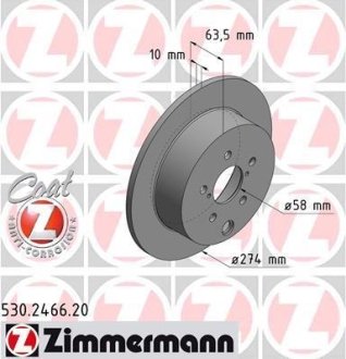 Тормозной диск ZIMMERMANN 530246620