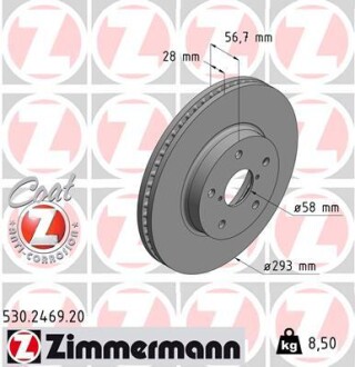 Диск гальмівний ZIMMERMANN 530246920