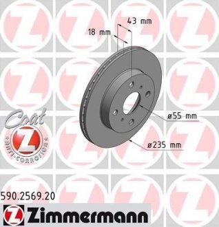 Тормозной диск ZIMMERMANN 590.2569.20