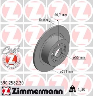 Тормозной диск ZIMMERMANN 590.2582.20