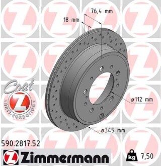 Диск гальмівний ZIMMERMANN 590.2817.52