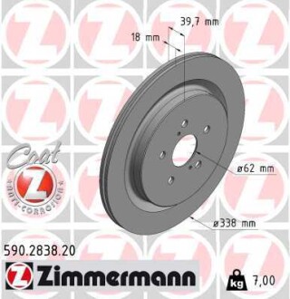 Диск гальмівний ZIMMERMANN 590.2838.20