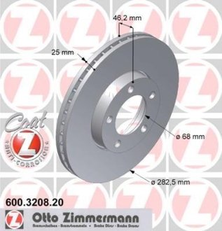 Тормозной диск ZIMMERMANN 600 3208 20