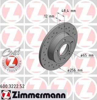 Тормозной диск ZIMMERMANN 600.3222.52