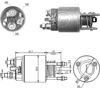 Втягувальне реле стартера ZM ZM7595